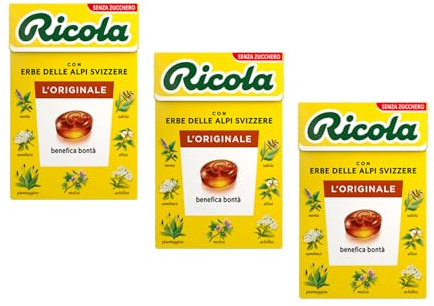 Ricola® | Caramelos de Hierbas Balsámicas | Caramelos de Hierbas Sin Azúcar - 3 x 50 Gr