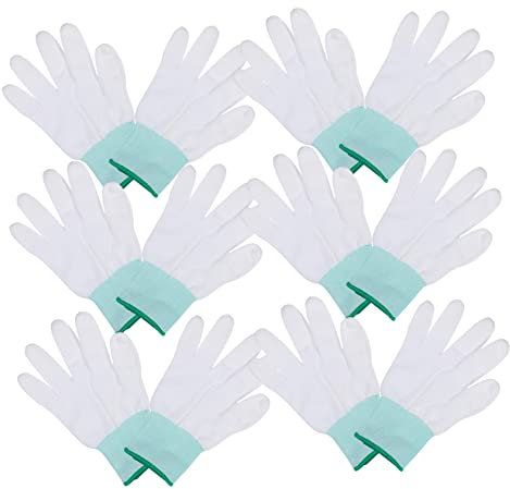 Kisangel Schutzhandschuhe 10 Paar aus Nylon, Grün, Dünn und Verschleißfest