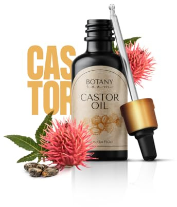 Rizinusöl Bio 100ml Von BotanyRoom® - 100% Rein, Natürlich und Kaltgepresst - Wimpern, Augenbrauen, Haare, Bart, Nägel - Vegan und Cruelty Free - Castor Oil Nature's Beauty Secret.
