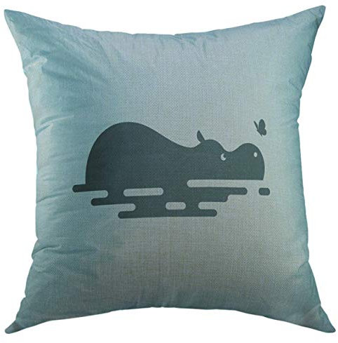 Kissenbezug Abstraktes Nilpferd Afrika Afrikanisches Tier Im Wasser Kissen Bezug Superweicher Kissenbezüge Dekorative Kissenhülle Für Sofa Bed Büro 45x45 cm