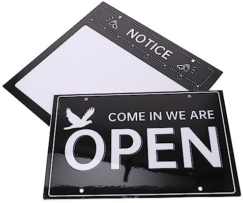 CORHAD Cartel Colgante para Mostrar Horarios de Negocio, Diseño Simple y Decorativo, Material Vidrio y Plástico, Adecuado para Tiendas y Clubes