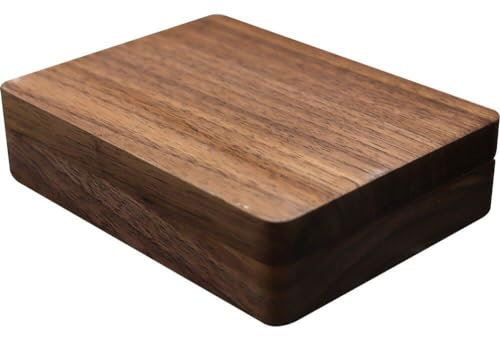 HiyyFloy Visitenkartenhalter Aus Holz – Visitenkartenhalter Im Taschenformat Magnetverschluss, Quadratisches Visitenkartenetui Aus Schwarzem Walnussholz, Verwendung Als Visitenkartenhalter
