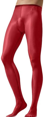 HTRUIYATY Collants Hommes Transparent en Soie Sissy Lingerie Homme Sexy érotique sous Vetement Crossdresser