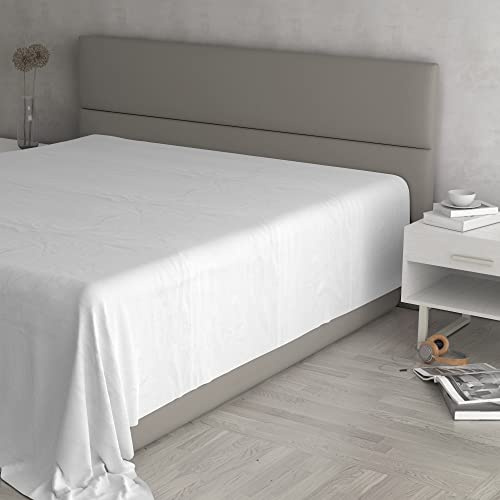 MAX Color Bettlaken, 100% Baumwolle, einfarbig, Weiß, Doppelbett Maxi 270 x 300 cm