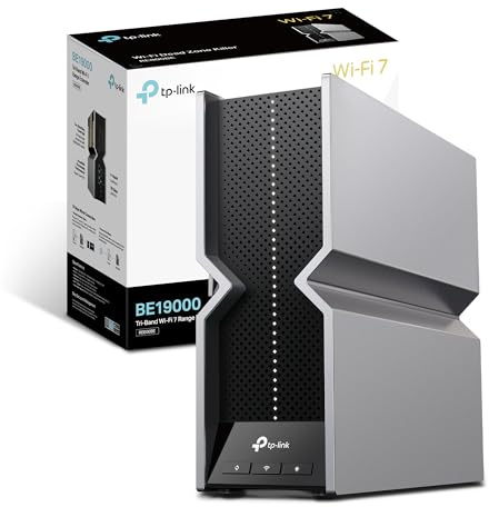 TP-Link Répéteur WiFi 7 Mesh BE19000 Mbps Tri-Bande RE800BE, Port 10 Gigabit, MU-MIMO, Compatible avec Les Box Internet, Profitez du WiFi 7 sans Changer Votre Box