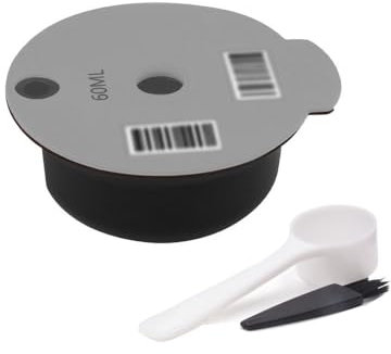 YUYUEMI for Bosch Tassimo silicone Coffee Filter,Tassimo Reusable Coffee Capsules Refillable Coffee Filter Pods with 1 Spoon and 1 Brush for Bosch Tassimo Series Coffee Machine (60ml Gray)