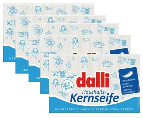 Dalli Kernseife 3 Stück (300 g) – Haushaltsseife leicht parfümiert, vielseitig für Hautpflege, Fleckenentfernung & Textilreinigung, sanft & hautfreundlich, traditionell & nachhaltig (5)