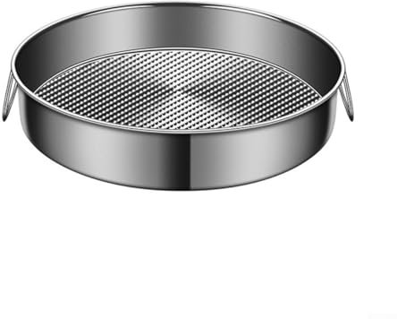 Volakebeing Teglia per pizza, in acciaio inox, teglia rotonda per servire il forno, per arrostire, sano, durevole e lavabile in lavastoviglie (28 cm)