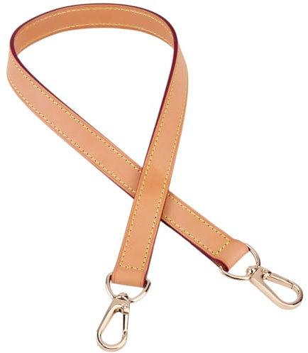 CALFOVERA 62.5cm Großer Ersatz Taschengurt Aus Echtem Vachetta Leder Hellbrauner Handtaschengriff Aus Leder 2cm Großer Schultergurt Für Handtaschen Mit Goldenen Schnallen Für Damen Mehrere Pochette
