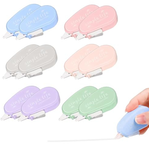 VTYTZZ 12 Pcs RubansCorrecteurs,Ruban Correcteur Blanc Avec Distributeur,Blanco Correcteur,Blanc Correcteur,Souris CorrecteurBlanc,Souris Blanco,Pour Effacer Et Corriger,Pour Papeterie