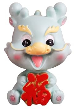 Fictory Blue Lucky Dragon Bobblehead, Cute Nodding Figure for Car Dashboard Home Desk Office Decor, 2024 Year of the Dragon Gift