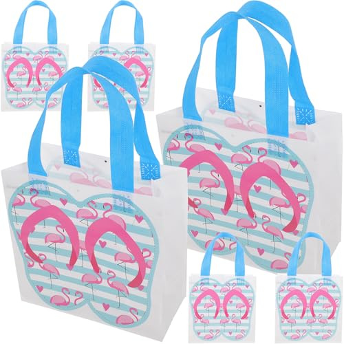 Strandpartytüten aus Vliesstoff, 6 Stück, Leichte Gastgeschenktüten | Hawaii Partytaschen für Geburtstag, Tragbar und Vielseitig, Dekorative Beutel für Süßigkeiten und Geschenke