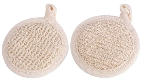 ABOOFAN Serviettes Exfoliantes Corps Beige Lot de 2 en Tissu Éponge Nettoyage Profond et Mousse Riche, Bain et Spa