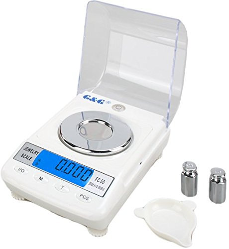 G&G 50g/0,001g FC50 + Kalibriergewicht Feinwaage Juwelierwaage Präzisonswaage Goldwaage