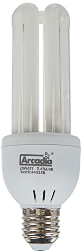 Arcadia FBC20X Bird Lamp, Compact 20W, UV-Lampe für Exoten, E27, Weiß, 1 Stück (1er Pack)