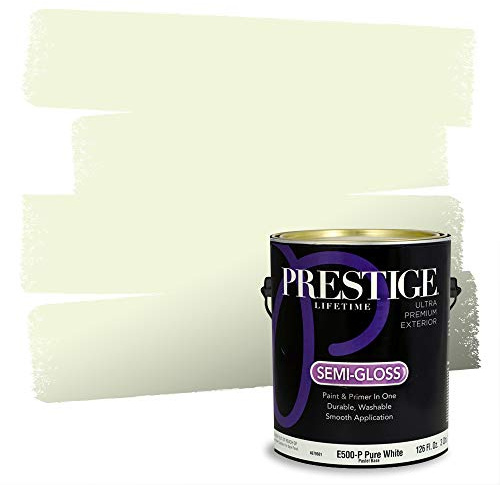 PRESTIGE Exterior Paint and Primer in One, Pale Moon, Semi-Gloss, 1 Gallon