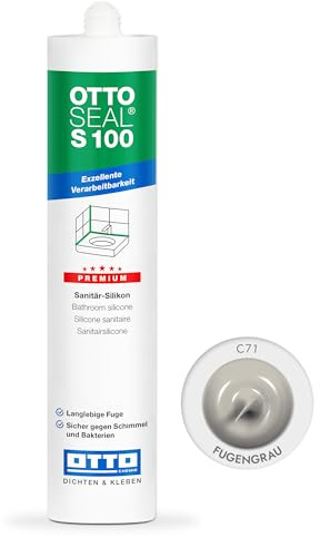 OTTOSEAL S 100 Premium-Sanitär-Silikon 300 ml Kartusche C71 fugengrau