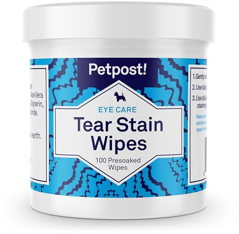 Petpost | Tränenflecken Wipes für Hunde und Katzen - 100 getränkte Wattetücher - Die Beste und natürlichste Behandlung für Augentränen - tränenfleckentferner Hund ideal für weißes Fell