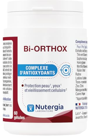 Nutergia – Protecteur vieillissement cellulaire – Protection oculaire, de la peau et contre le vieillissement cellulaire – Complément alimentaire – 60 Gélules – Fabrication Française