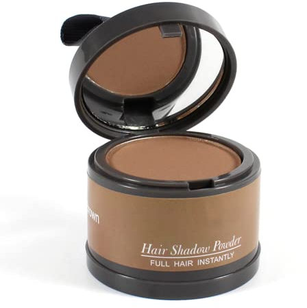 gowwim Haarpuder Frauen,Hairline Haaransatz Schattenpulver,Haaransatzpuder Ansatzpuder Graue Wurzel zu Vertuschen,4g hellbraun
