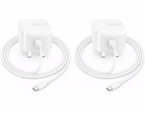 25W USB-C PD UK Fast Charger 2 Pack for Samsung Galaxy Z Flip 8/Z Fold 8 | 25W USB-C PD charger with cable for Galaxy Z Flip 8/7 FE/6/5/4/3, Z Fold 8 Ultra/8/7/6/5/4/3, S20 FE/Lite & A32 5G.