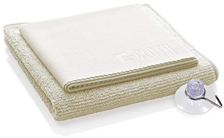 E-Cloth Microfiber Cloth Shower Cleaning Kit - Reusable Microfiber Cleaning Cloths, Glass Cleaner for Showers and Bathrooms, Set with Shower Rag, Glass Polishing Cloth, Hook - 1 Pack