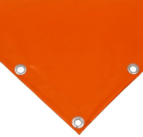Telo Impermeabile Occhiellato da Esterno in PVC 650 gr/m² Tendone con Occhielli ogni 50 cm e Orlo di Rinforzo, Telo Plastica Impermeabile Antivento, Antipioggia, Antimuffa (3 X 4 m ARANCIONE)