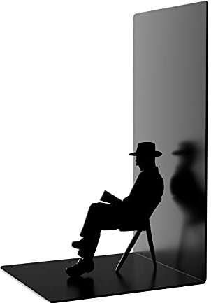 I-TOTAL®- Supporto per Libri Simpatico in Metallo, Fermalibri/Reggilibri per Scaffale/Tavolo (READING MAN)