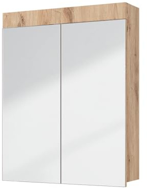 Vicco Badspiegelschrank Luna, Eiche Wotan, 60 x 77 cm | zur Wandmontage, kombinierbar mit weiteren Luna Möbeln