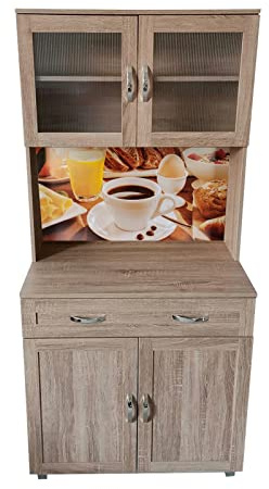 HTI living Küchenbuffet 1 Schublade Blanca Bistro Küchenschrank Hochschrank Sonoma