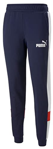PUMA Herren ESS+ Colorblock Pants FL Cl Hose, Peacoat, L
