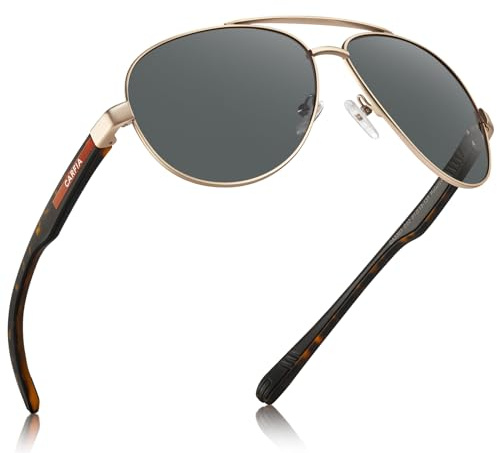 CARFIA UV400 Pilot Mens Polarised Sunglasses Sport Glasses CA5391 | Metal Frame, Outdoor Party Driving