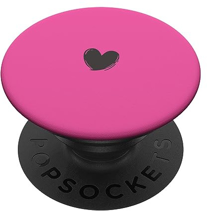 Grau Pink Minimalistisch Herz PopSockets Klebender PopGrip