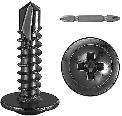 Wensilon (300Pcs)#8×3/4” for Sheet Metal Self-Tapping Screws 410 Black Stainless Steel Truss Head High-Strength Quick Tapping
