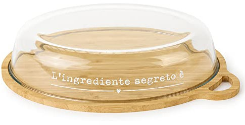 NUVOLE DI STOFFA Contenitore per alimenti cucina in vetro con frase e base in legno Shabby Chic My Home