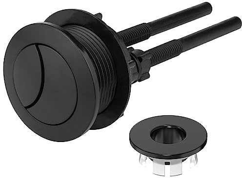 Kit de botón de descarga de inodoro y tapa de desagüe de lavabo, mejora tu baño con el elegante y duradero botón de descarga de inodoro negro de 38 mm de Ancable