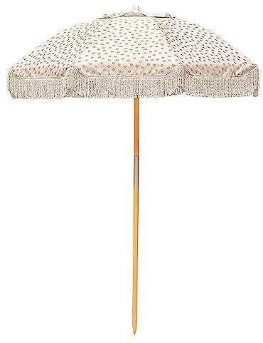 LefeDa 180cm Parasol De Plage Inclinable Parasol De Jardin Extérieur Parasol De Table Avec Frange Parasol De Marché Protection UV Petit Parasol Pliable Avec Sac De Transport Pour Patio Terrasse