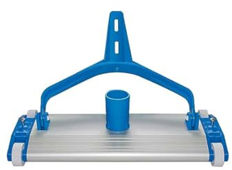 Limpiafondos Manual Aluminio Piscina, 4 Ruedas, Cepillo Arrastre (35 CM Palomilla)