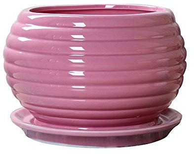 OUSIKA Macetero de cerámica, macetas pequeñas, contenedor de moda, macetero de cactus, macetero de cerámica, fácil de combinar con macetas de 2 colores, macetas con paletas, jardineras, macetas elevad
