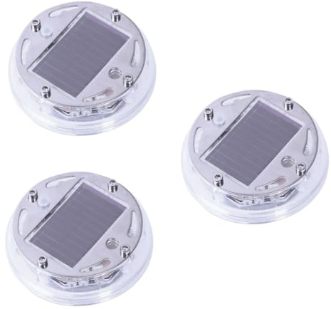 JECOMPRIS 3pcs Led Wheel Light Car Hubs Solar Garden Lights Warning Car Accessories Modes Rechargeable Easy Installation