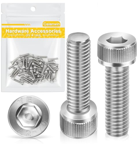 Caianwin-M3*12mm 50 Stück Zylinderschrauben mit Innensechskant DIN 912 | Edelstahl(A2 V2A) Schrauben für Industriemaschinen,Kraftfahrzeuge,Bauwesen
