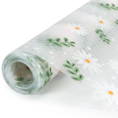 Kitchen Drawer Liners, 30×200cm Shelf Liners Kitchen Cabinet Liner Waterproof Oil-Proof Cupboard Liners Non-Adhesive Drawer Liner Cabinet Shelf Mats for Home Office Kitchen Shelves (Daisy, 30×200cm)