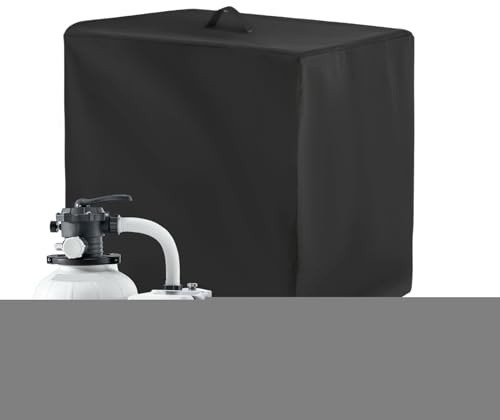 couvercle pompe piscine – cache pompe piscine hors sol 33 x 24 x 33,8 pouces, résistant aux UV, housse de protection extérieure pour pompe de filtre à sable