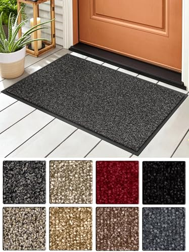 Carpet Diem Prestige Schmutzfangmatte schön und haltbar, Premium Fußmatte innen & außen - Sauberlaufmatte für Eingangsbereich, Flur & Haustür - Anthrazit-Schwarz 80x120