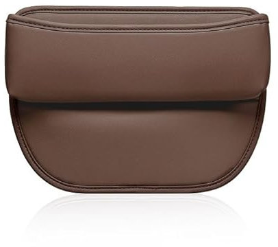 ZWBFBS Aufbewahrungsbox für Autositze für VW ID.3 /ID.4 /ID.6 Up！, PU Leder Autositz Lückenfüller Organizer, Auto Mittelkonsole Seitentaschen Organizer für Kleinigkeiten Brown