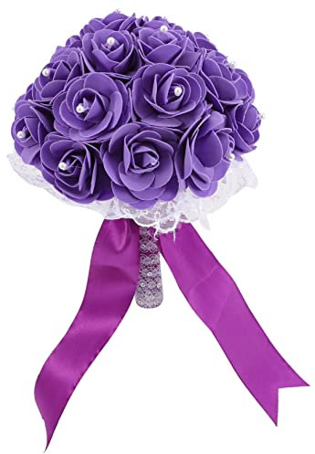 STOBAZA Hochzeitsstrauß Brautstrauß Mit Kunstblumen Elegantes Design Mit Spitze Romantische Dekoration Für Hochzeit Und Valentinstag Pflegeleicht Und Langlebig Für Brautjungfern Und