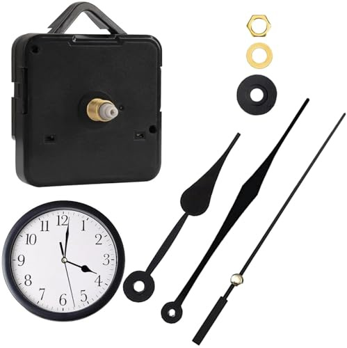 BRITECO Battery Powered Mechanism Kit - Silent Quartz Clock Motor, DIY Repair Kit with Movement, 2 Hands & Accessories for Wall Crafting & Home Projects