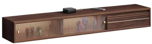 Muebles TV Salon Madera Mueble TV Suspendido Madera Maciza Longitud 140CM No Requiere Montaje Mueble TV Colgante Diseñado con USB Y Tomas