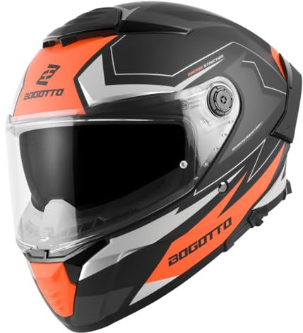 Bogotto FF118 Vilial Helm, schwarz matt/orange, XL