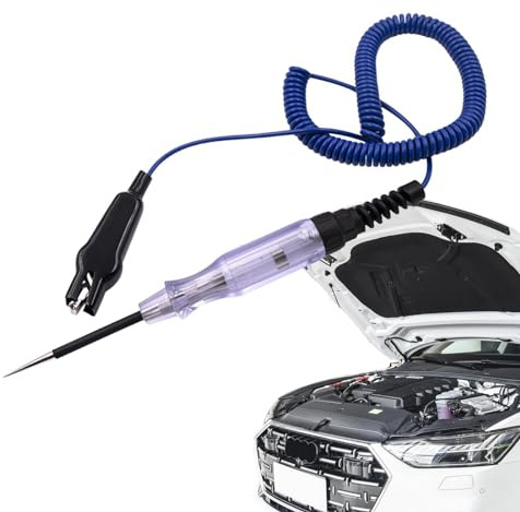 Gihioue 12V Testlicht, Sicherungstester Automotive, Hochleistungs-Test-Lichtspannung 6-24V Circuit Tester, Elektrisches Werkzeug mit verlängerter Federdrahtsonde Sicherungsstift für Auto